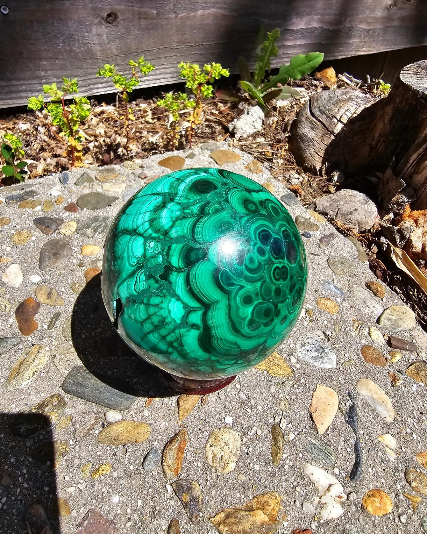 75mm Druzy malachite sphere